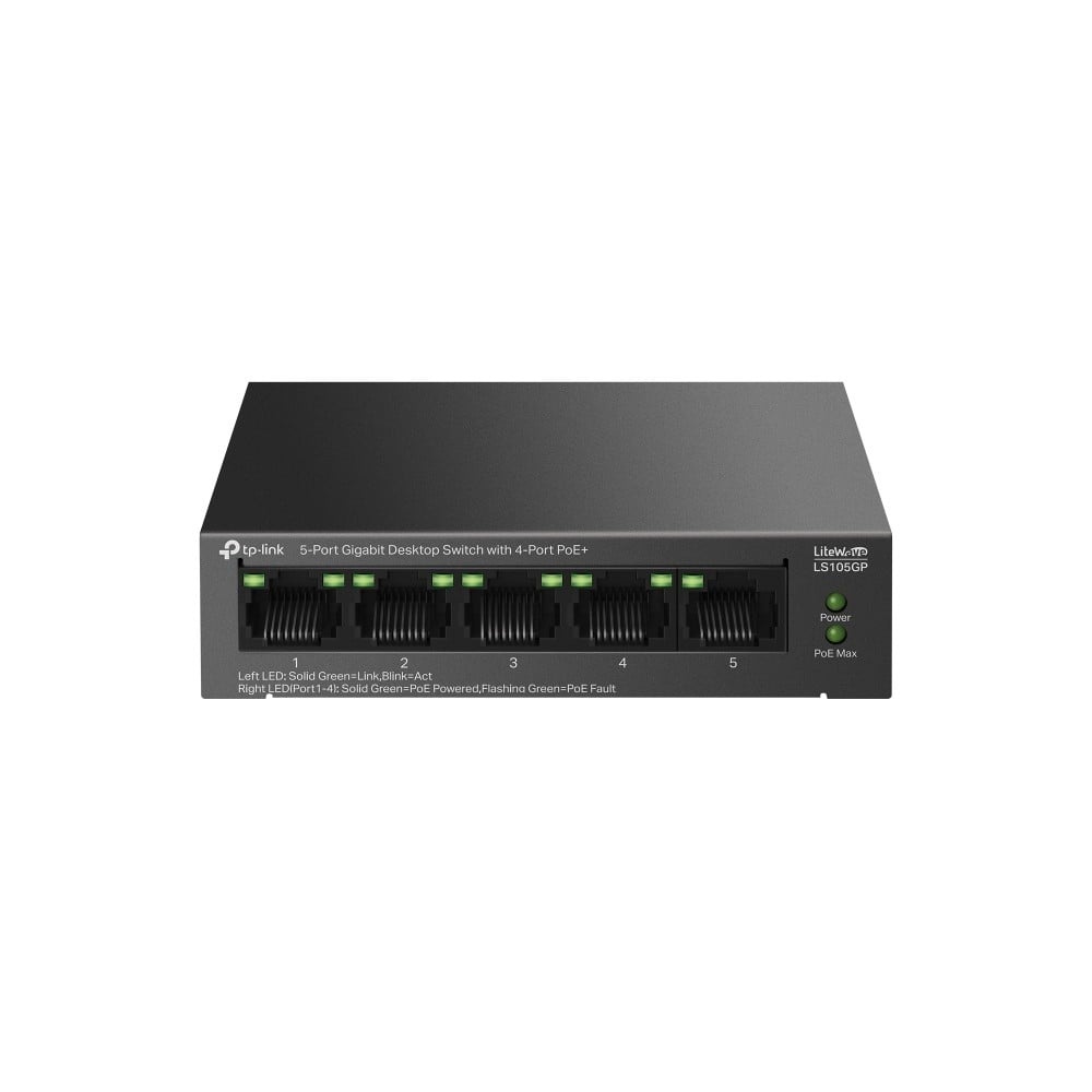 TP-LINK TP-Link LiteWave LS105GP switch di rete Non gestito Gigabit Ethernet (10/100/1000) Supporto Power over Ethernet (PoE) Nero - RETI | TecnoCARE.net Sabaudia, Latina, Terracina, San Felice Circeo e Pontinia