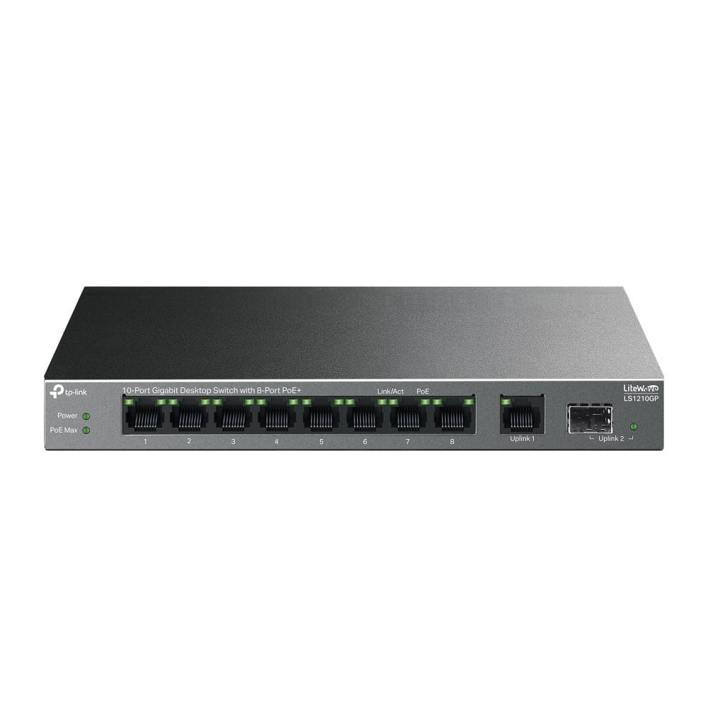 TP-LINK TP-Link LiteWave LS1210GP switch di rete Non gestito Gigabit Ethernet (10/100/1000) Supporto Power over Ethernet (PoE) Nero - RETI | TecnoCARE.net Sabaudia, Latina, Terracina, San Felice Circeo e Pontinia