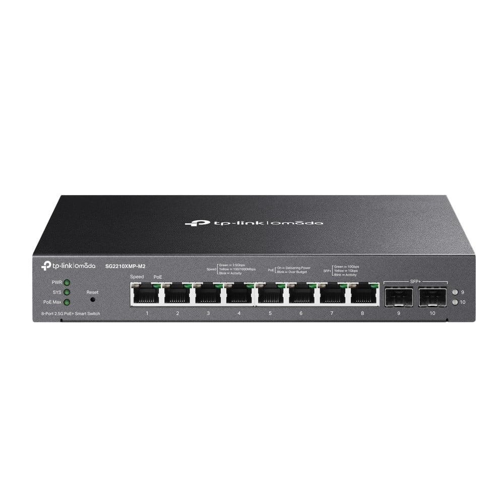 TP-LINK TP-Link Omada SG2210XMP-M2 switch di rete Gestito L2/L2+ 2.5G Ethernet (100/1000/2500) Supporto Power over Ethernet (PoE) Montaggio da desktop/parete Nero - RETI | TecnoCARE.net Sabaudia, Latina, Terracina, San Felice Circeo e Pontinia