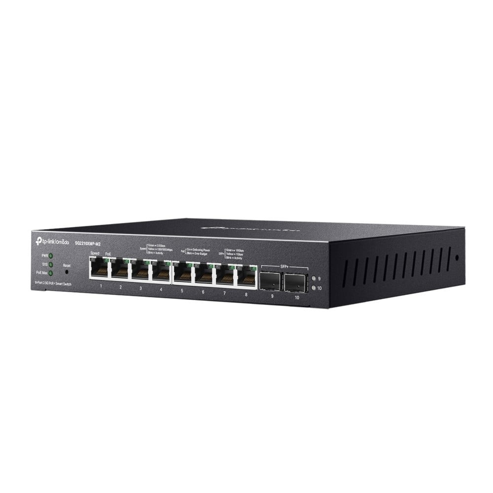 TP-LINK TP-Link Omada SG2210XMP-M2 switch di rete Gestito L2/L2+ 2.5G Ethernet (100/1000/2500) Supporto Power over Ethernet (PoE) Montaggio da desktop/parete Nero - RETI | TecnoCARE.net Sabaudia, Latina, Terracina, San Felice Circeo e Pontinia