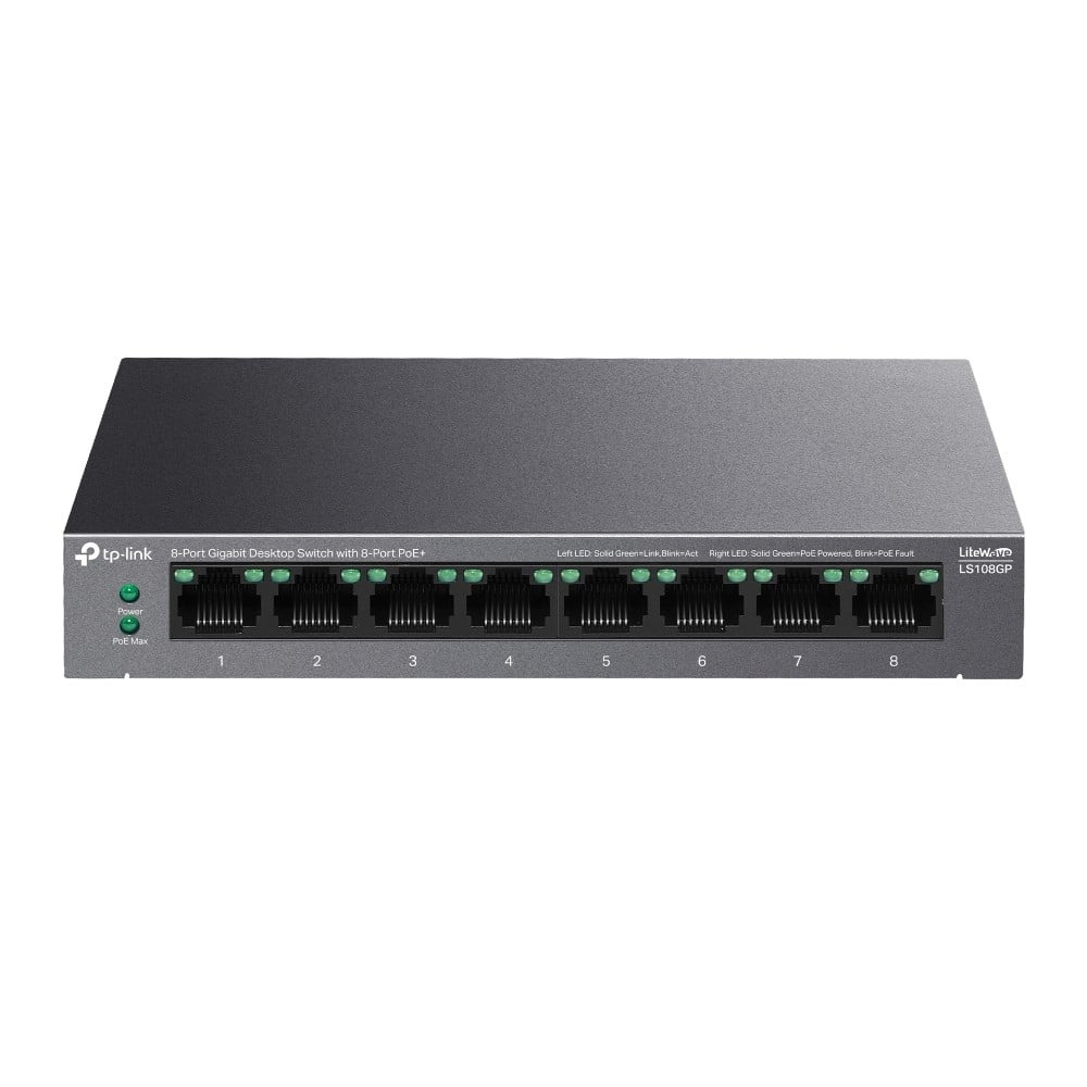 TP-LINK TP-Link LS108GP Switch 8xGE PoE+ - RETI | TecnoCARE.net Sabaudia, Latina, Terracina, San Felice Circeo e Pontinia