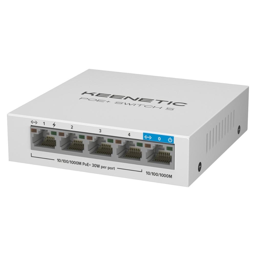 KEENETIC KEENETIC POE+ SWITCH 5 (KN-4610), SWITCH 1 PORTA 1GBPS + 4 PORTE 1 GBPS POE+, 30 W 802.3af/at (PoE+) - SWITCH E HUB | TecnoCARE.net Sabaudia, Latina, Terracina, San Felice Circeo e Pontinia