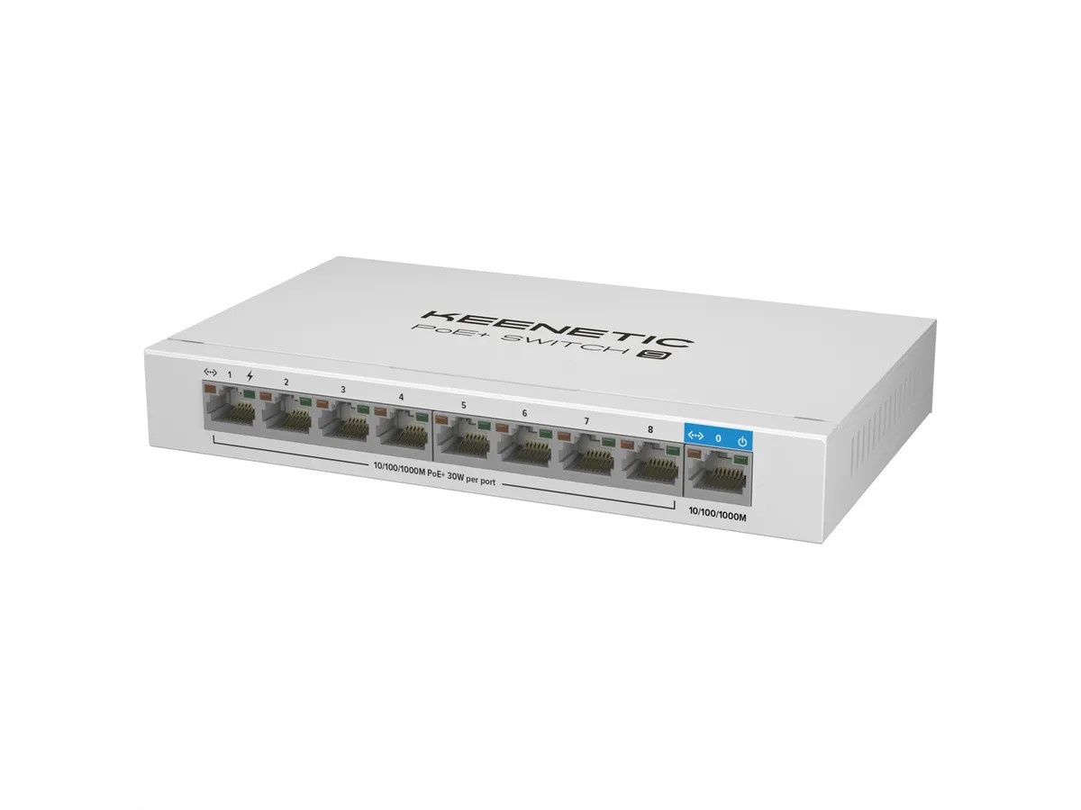 KEENETIC KEENETIC POE+ SWITCH 9 (KN-4710), SWITCH 1 PORTA 1GBPS + 8 PORTE 1 GBPS POE+, 30W 802.3af/at (PoE+) - SWITCH E HUB | TecnoCARE.net Sabaudia, Latina, Terracina, San Felice Circeo e Pontinia