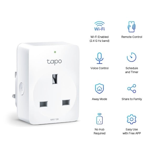 TP-LINK TP-Link Tapo P100 presa intelligente 2300 W Bianco - DISPOSITIVI SMART PER LA CASA | TecnoCARE.net Sabaudia, Latina, Terracina, San Felice Circeo e Pontinia