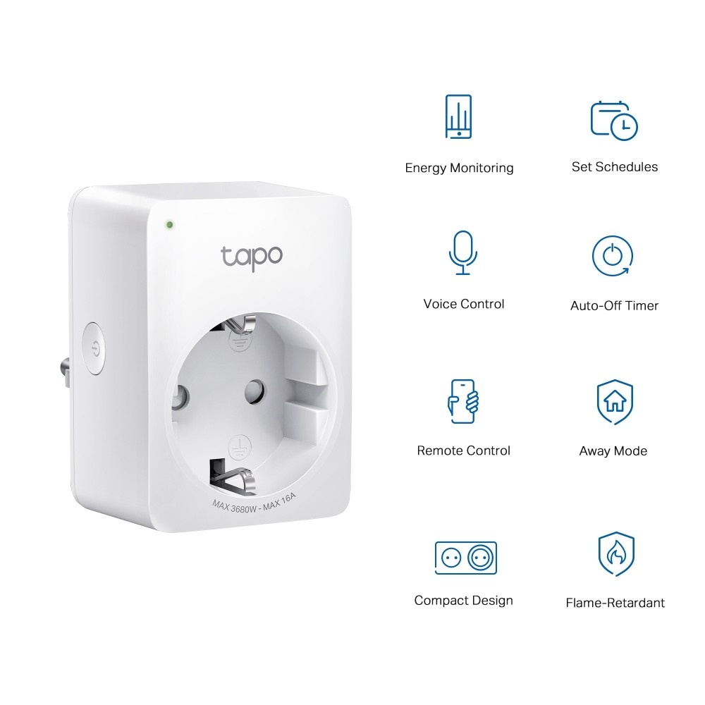 TP-LINK TP-Link Tapo P110(EU) Mini presa Wi-Fi intelligente con monitoraggio energetico - DISPOSITIVI SMART PER LA CASA | TecnoCARE.net Sabaudia, Latina, Terracina, San Felice Circeo e Pontinia