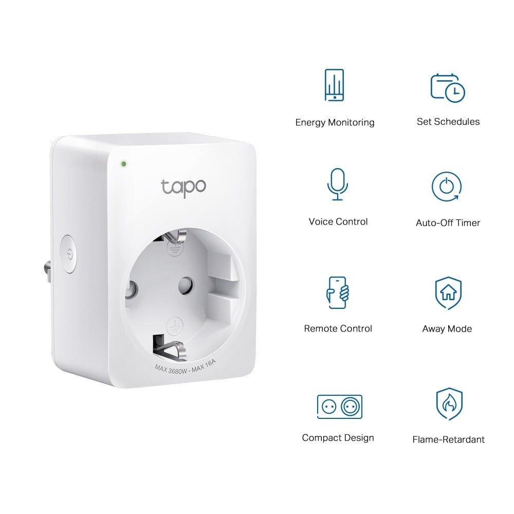 TP-LINK TP-Link Tapo P110 Mini presa Wi-Fi intelligente con monitoraggio energetico - DISPOSITIVI SMART PER LA CASA | TecnoCARE.net Sabaudia, Latina, Terracina, San Felice Circeo e Pontinia