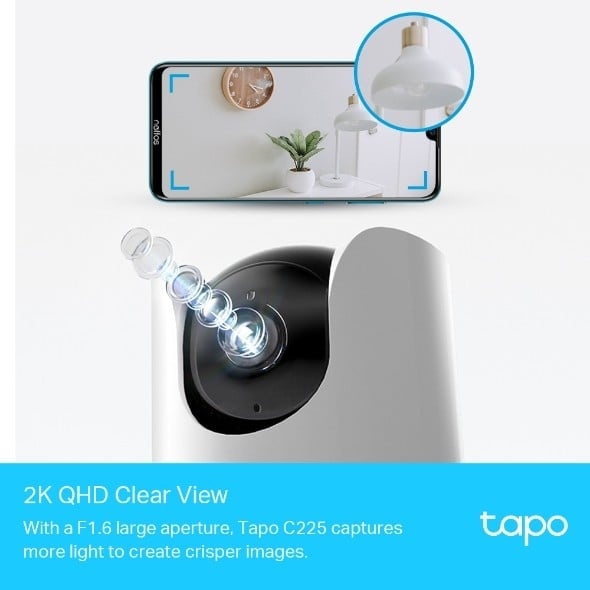 TP-LINK TP-Link Tapo C225 Tower Telecamera di sicurezza IP Interno 2560 x 1440 Pixel Scrivania - SISTEMI DI SORVEGLIANZA | TecnoCARE.net Sabaudia, Latina, Terracina, San Felice Circeo e Pontinia
