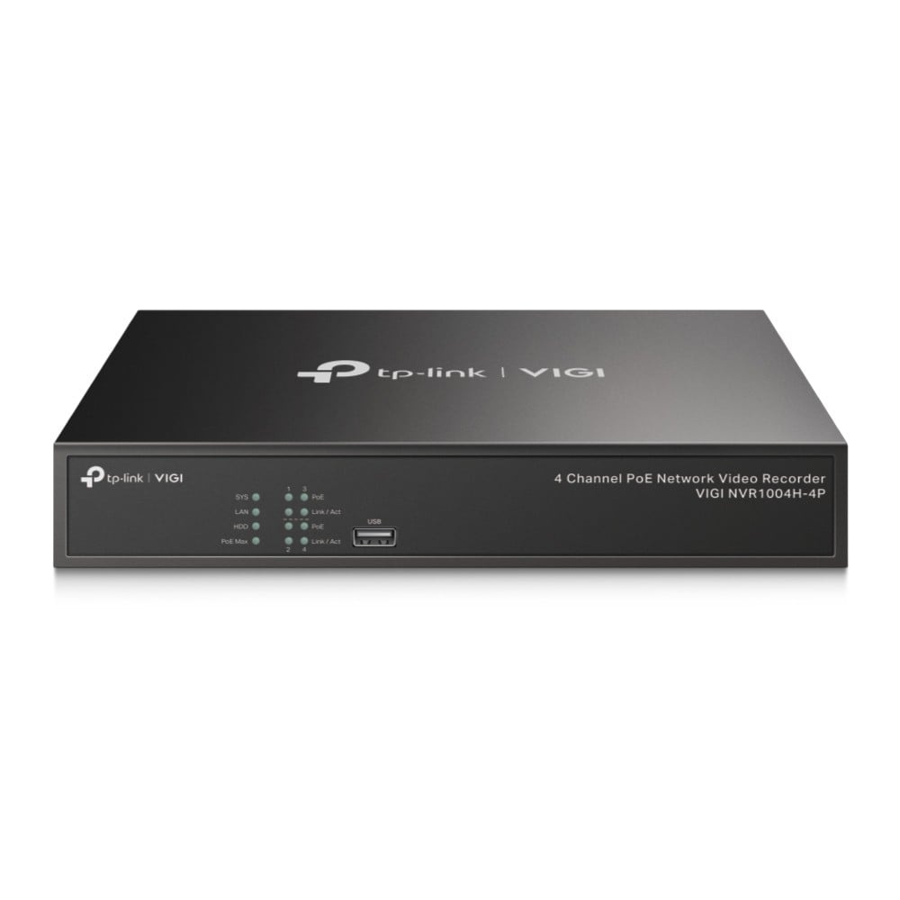 TP-LINK TP-Link VIGI NVR1004H-4P Videoregistratore di rete (NVR) Nero - SISTEMI DI SORVEGLIANZA | TecnoCARE.net Sabaudia, Latina, Terracina, San Felice Circeo e Pontinia