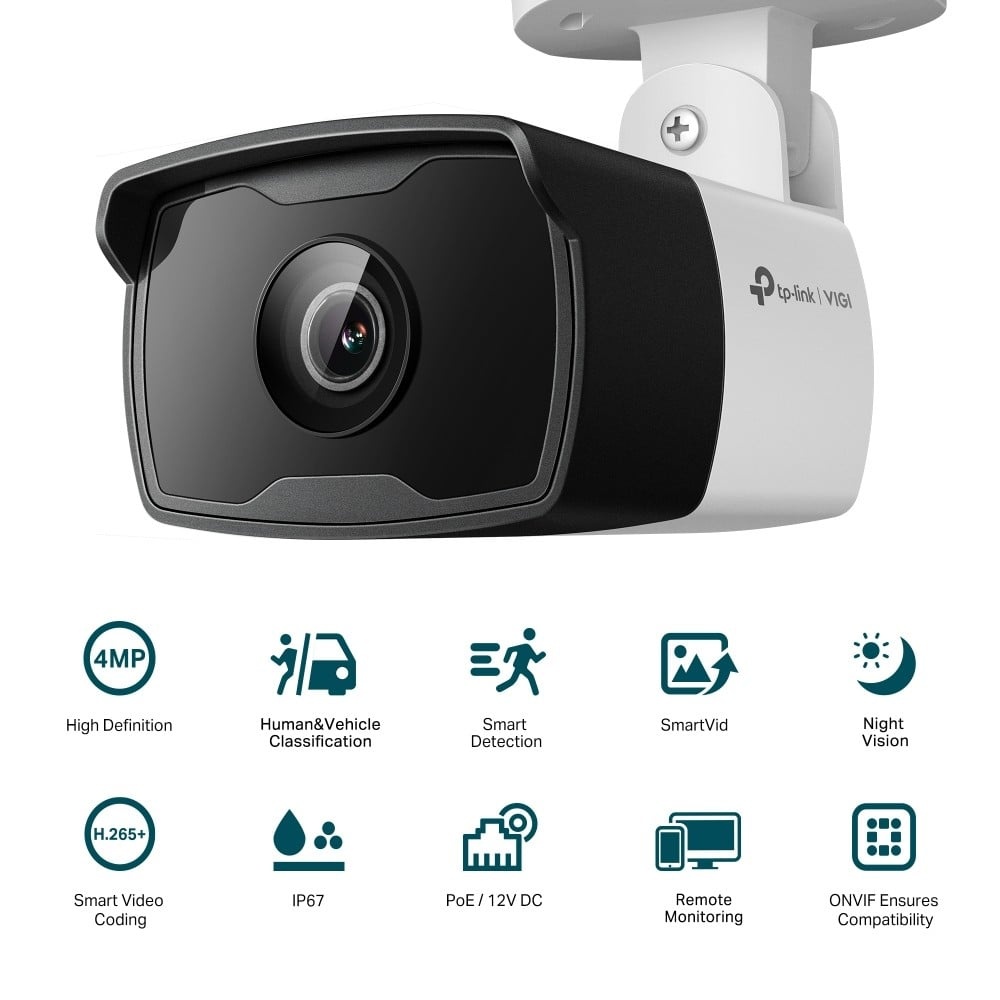 TP-LINK TP-Link VIGI C340I 4MM telecamera di sorveglianza Pallottola (forma) Telecamera di sicurezza IP Esterno 2560 x 1440 Pixel Soffitto/Parete/Palo - SISTEMI DI SORVEGLIANZA | TecnoCARE.net Sabaudia, Latina, Terracina, San Felice Circeo e Pontinia