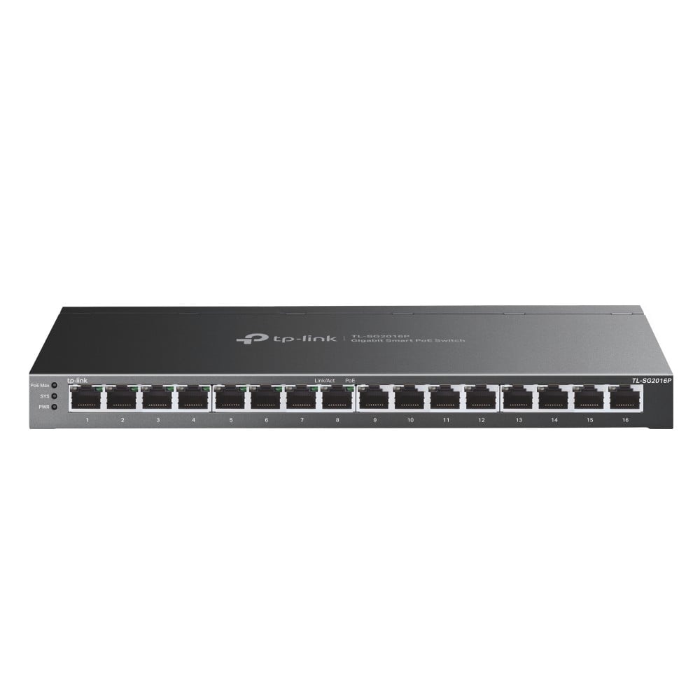 TP-LINK TP-Link JetStream TL-SG2016P switch di rete L2/L3/L4 Gigabit Ethernet (10/100/1000) Supporto Power over Ethernet (PoE) Nero - RETI | TecnoCARE.net Sabaudia, Latina, Terracina, San Felice Circeo e Pontinia