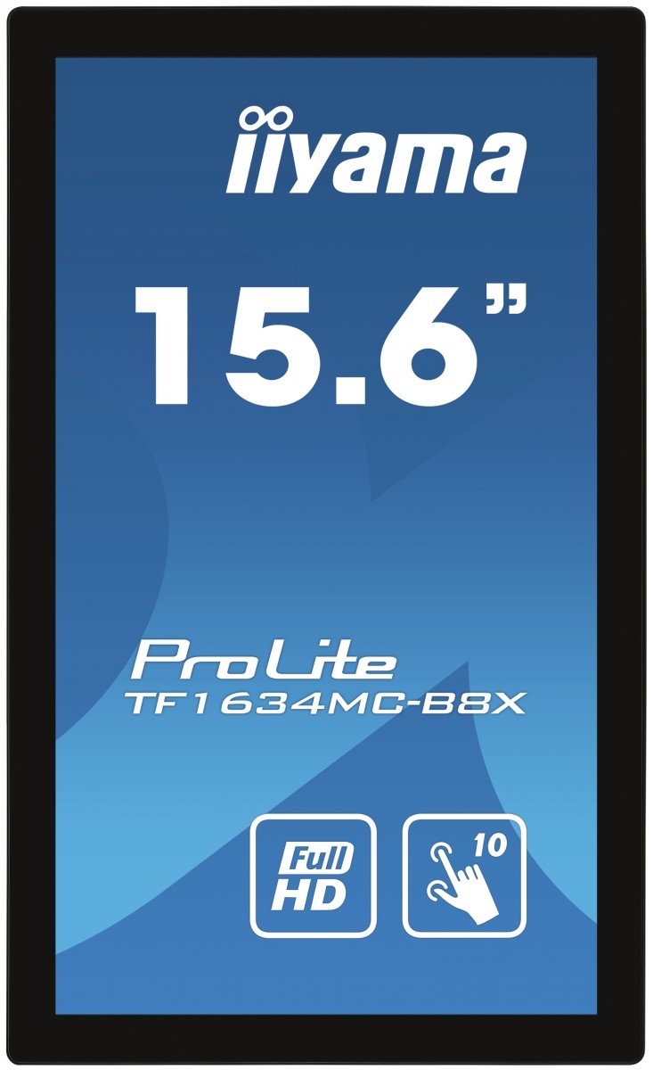 IIYAMA iiyama ProLite TF1634MC-B8X Monitor PC 39,6 cm (15.6") 1920 x 1080 Pixel Full HD LED Touch screen Multi utente Nero - MONITOR E ACCESSORI | TecnoCARE.net Sabaudia, Latina, Terracina, San Felice Circeo e Pontinia