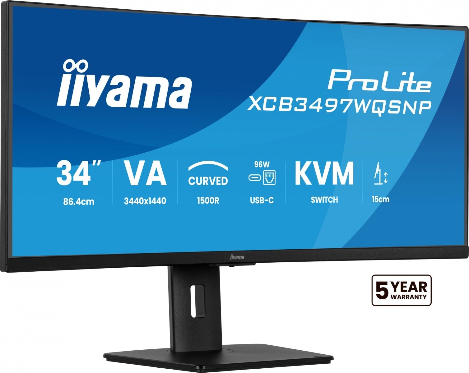 IIYAMA iiyama XCB3497WQSNP-B1 34" UW Curvo VA-panel 3440x1440 120Hz 350cd/m2 04ms Altoparlanti Dock USB-C DisplayPort 2xHDMI - MONITOR E ACCESSORI | TecnoCARE.net Sabaudia, Latina, Terracina, San Felice Circeo e Pontinia