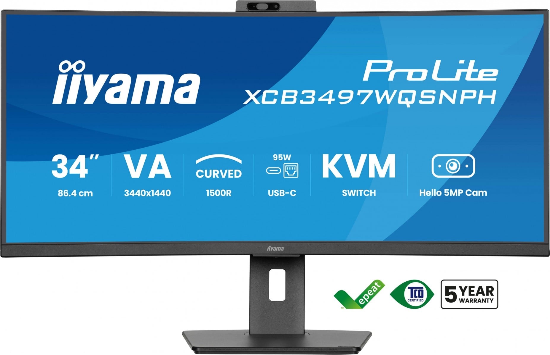 IIYAMA iiyama XCB3497WQSNPH-B1 34" VA 3440x1440 350cd/m2 0,4ms 2xHDMI DP USB 5 anni di garanzia - MONITOR E ACCESSORI | TecnoCARE.net Sabaudia, Latina, Terracina, San Felice Circeo e Pontinia