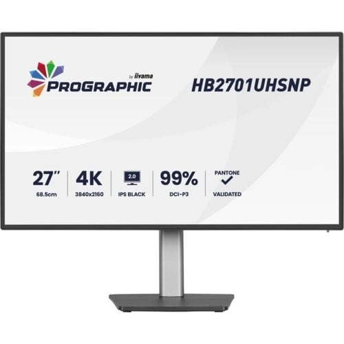 IIYAMA iiyama HB2701UHSNP-B1 Monitor ProGraphic 27" IPS NERO 2.0 4K 450cd Dock USB-C 96W HDMI DP Daisy Chain 4xUSB LAN sRGB 100% DCI-P3 99% - MONITOR E ACCESSORI | TecnoCARE.net Sabaudia, Latina, Terracina, San Felice Circeo e Pontinia