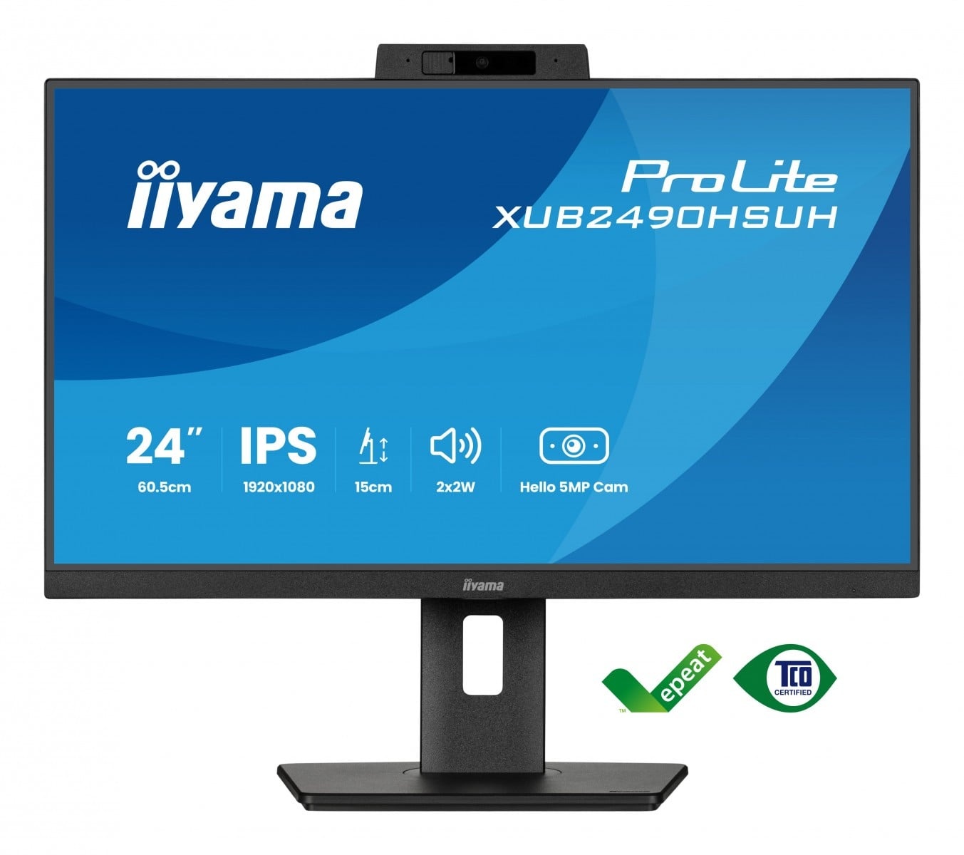 IIYAMA iiyama 24" pannello IPS 1920x1080 Windows Hello Webcam 5MP Autofocus supporto regolabile in altezza 15cm 4ms 250cd/m2 Altoparlanti HDMI DP - MONITOR E ACCESSORI | TecnoCARE.net Sabaudia, Latina, Terracina, San Felice Circeo e Pontinia