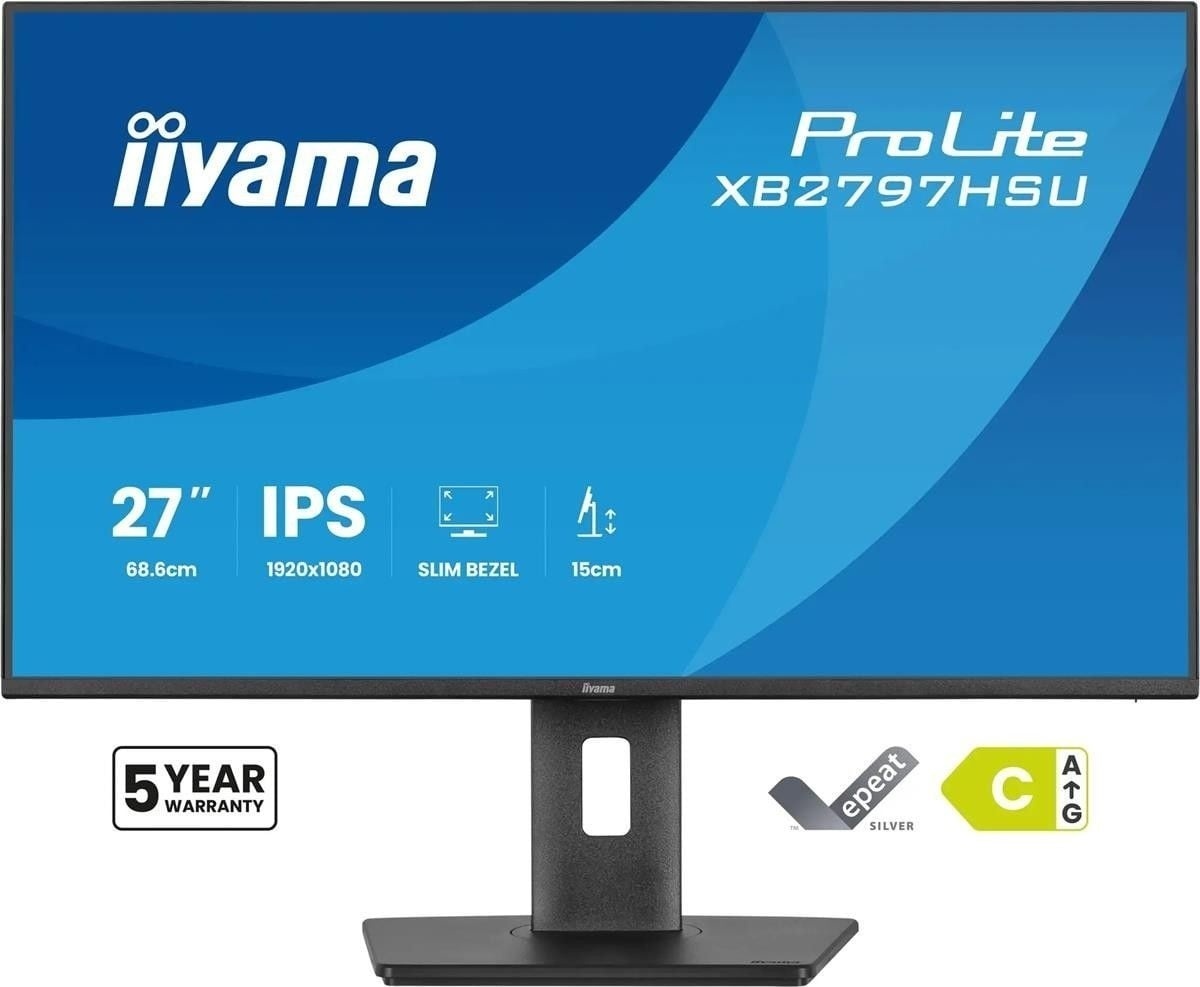 IIYAMA iiyama XB2797HSU-B1 Monitor ProLite 27" IPS FHD 120Hz 350cd 2xUSB 3.2 2xUSB-C HDMI DP 2x2W HAS 150mm PIVOT - MONITOR E ACCESSORI | TecnoCARE.net Sabaudia, Latina, Terracina, San Felice Circeo e Pontinia