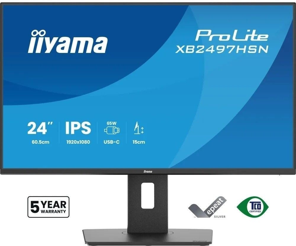 IIYAMA iiyama XB2497HSN-B1 Monitor ProLite 24" IPS FHD Dock USB-C 65W HDMI DP LAN 4xUSB HAS - MONITOR E ACCESSORI | TecnoCARE.net Sabaudia, Latina, Terracina, San Felice Circeo e Pontinia