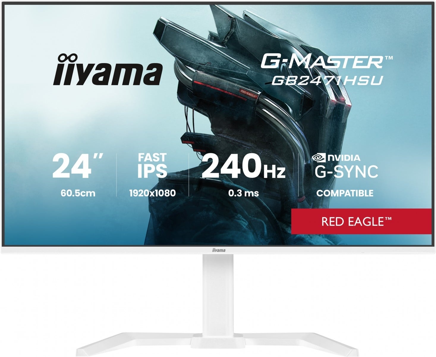 IIYAMA iiyama GB2471HSU-W1 Monitor da gioco G-Master 23,8" IPS FHD 240Hz 2xHDMI DP USB-C Adaptive G-SYNC bianco - MONITOR E ACCESSORI | TecnoCARE.net Sabaudia, Latina, Terracina, San Felice Circeo e Pontinia