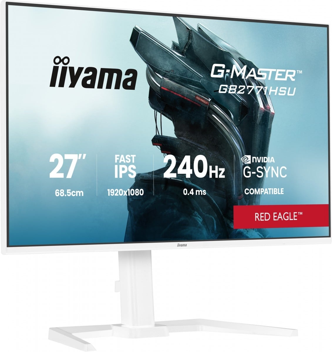 IIYAMA iiyama GB2771HSU-W1 Monitor da gioco G-Master 27" Fast IPS FHD 240Hz 0,4ms DP 2xHDMI HAS USB-C Adaptive G-SYNC bianco - MONITOR E ACCESSORI | TecnoCARE.net Sabaudia, Latina, Terracina, San Felice Circeo e Pontinia