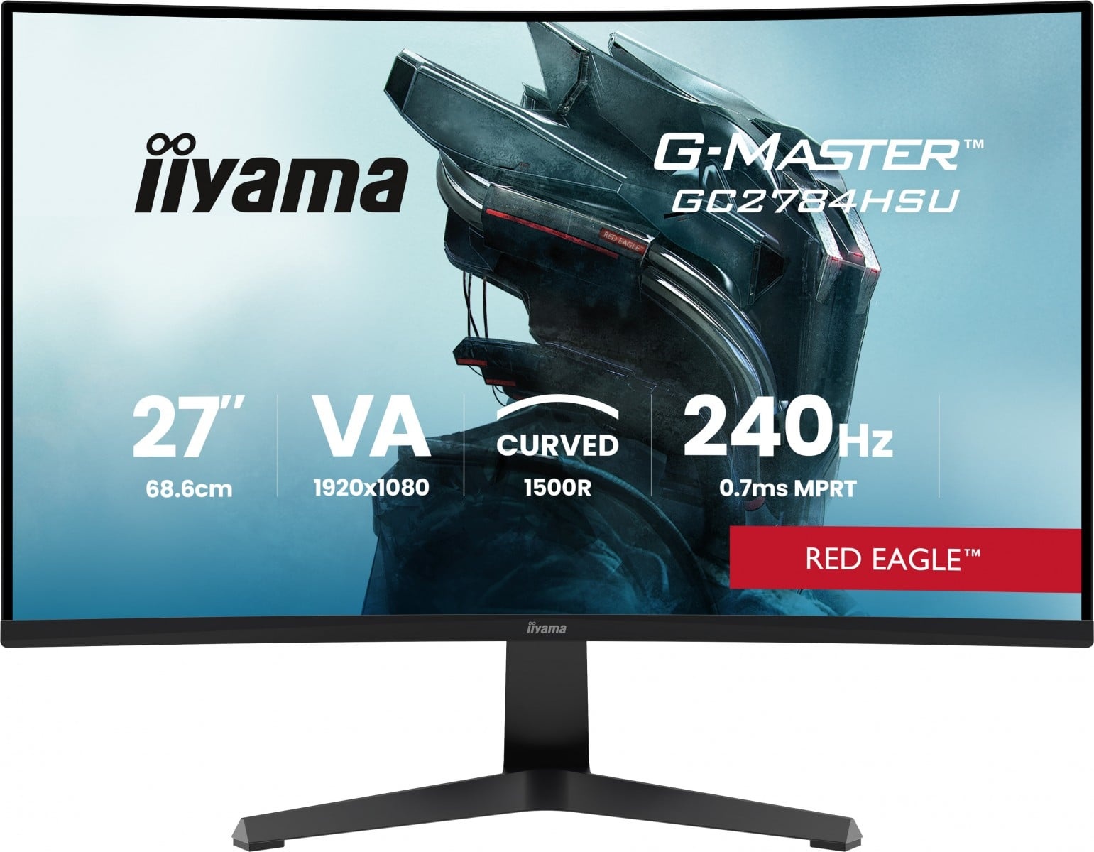 IIYAMA iiyama GC2784HSU-B1 Monitor da gioco G-Master 27" VA FHD 240Hz 0,7ms 1500R 2xHDMI DP 2xUSB FreeSync Premium HDR10 - MONITOR E ACCESSORI | TecnoCARE.net Sabaudia, Latina, Terracina, San Felice Circeo e Pontinia