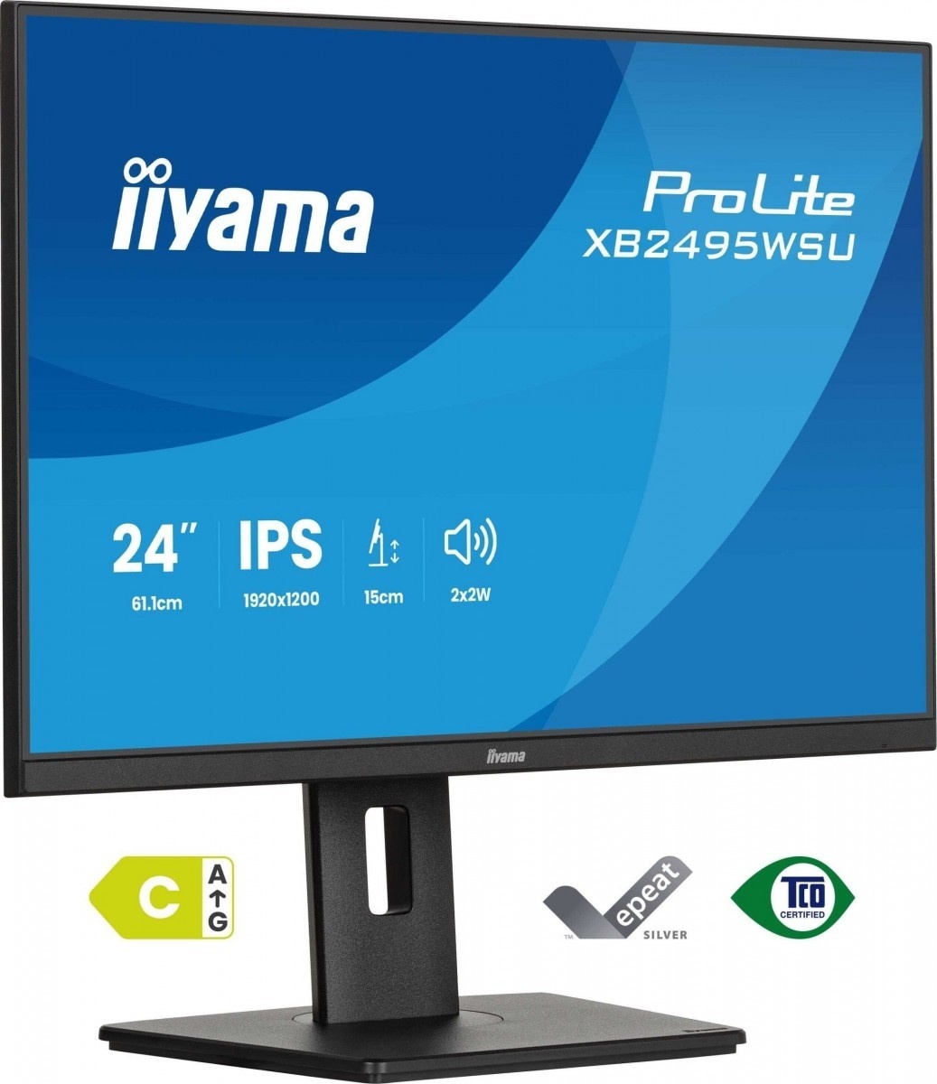IIYAMA iiyama XB2495WSU-B1 Monitor ProLite 24" IPS 16:10 100Hz 350cd 1500:1 HDMI DP 4xUSB 2x2W HAS 150mm PIVOT - MONITOR E ACCESSORI | TecnoCARE.net Sabaudia, Latina, Terracina, San Felice Circeo e Pontinia