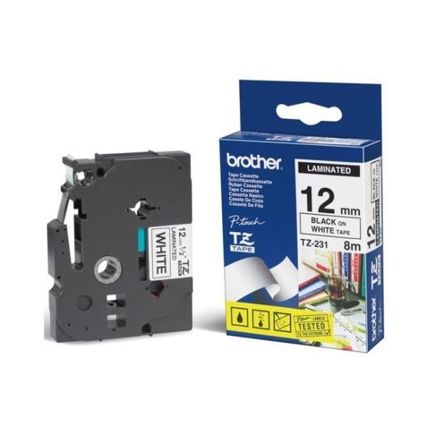 BROTHER BROTHER NASTRO LAMINATO DA 12 MM (8M)  NERO/BIANCO - NASTRI AGHI | TecnoCARE.net Sabaudia, Latina, Terracina, San Felice Circeo e Pontinia