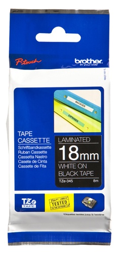 BROTHER BROTHER NASTRO DA 18MM  LUNGHEZZA 8 METRI  COLORE BIANCO SU FONDO NERO - NASTRI AGHI | TecnoCARE.net Sabaudia, Latina, Terracina, San Felice Circeo e Pontinia
