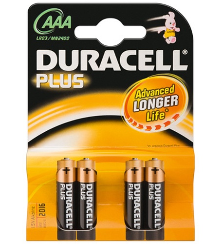 DURACELL DURACELL PILE ALCALINE AAA 1,5V NON RICARICABILI PLUS POWER CONFEZIONE DA 4 PILE - BATTERIE | TecnoCARE.net Sabaudia, Latina, Terracina, San Felice Circeo e Pontinia