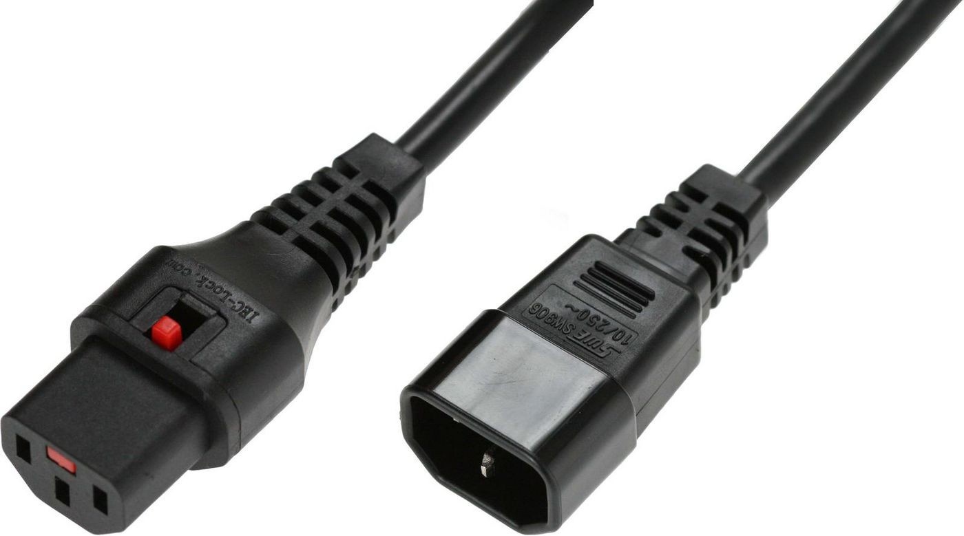 IEC LOCK Cavo di alimentazione IEC C14/IEC C13 dritto M/F 2m nero con blocco IEC LOCK - CAVI PER COMPUTER E PERIFERICHE | TecnoCARE.net Sabaudia, Latina, Terracina, San Felice Circeo e Pontinia