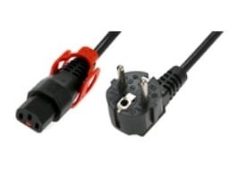 IEC LOCK Cavo di alimentazione Schuko angolato/IEC C13 dritto M/F 2m nero con blocco IEC LOCK+ - CAVI PER COMPUTER E PERIFERICHE | TecnoCARE.net Sabaudia, Latina, Terracina, San Felice Circeo e Pontinia