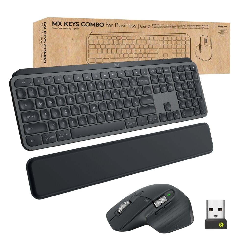 LOGITECH Logitech Master MX Keys Combo for Bussiness tastiera Mouse incluso Ufficio RF senza fili + Bluetooth QWERTZ Svizzere Grafite - TASTIERE E CONTROLLER | TecnoCARE.net Sabaudia, Latina, Terracina, San Felice Circeo e Pontinia