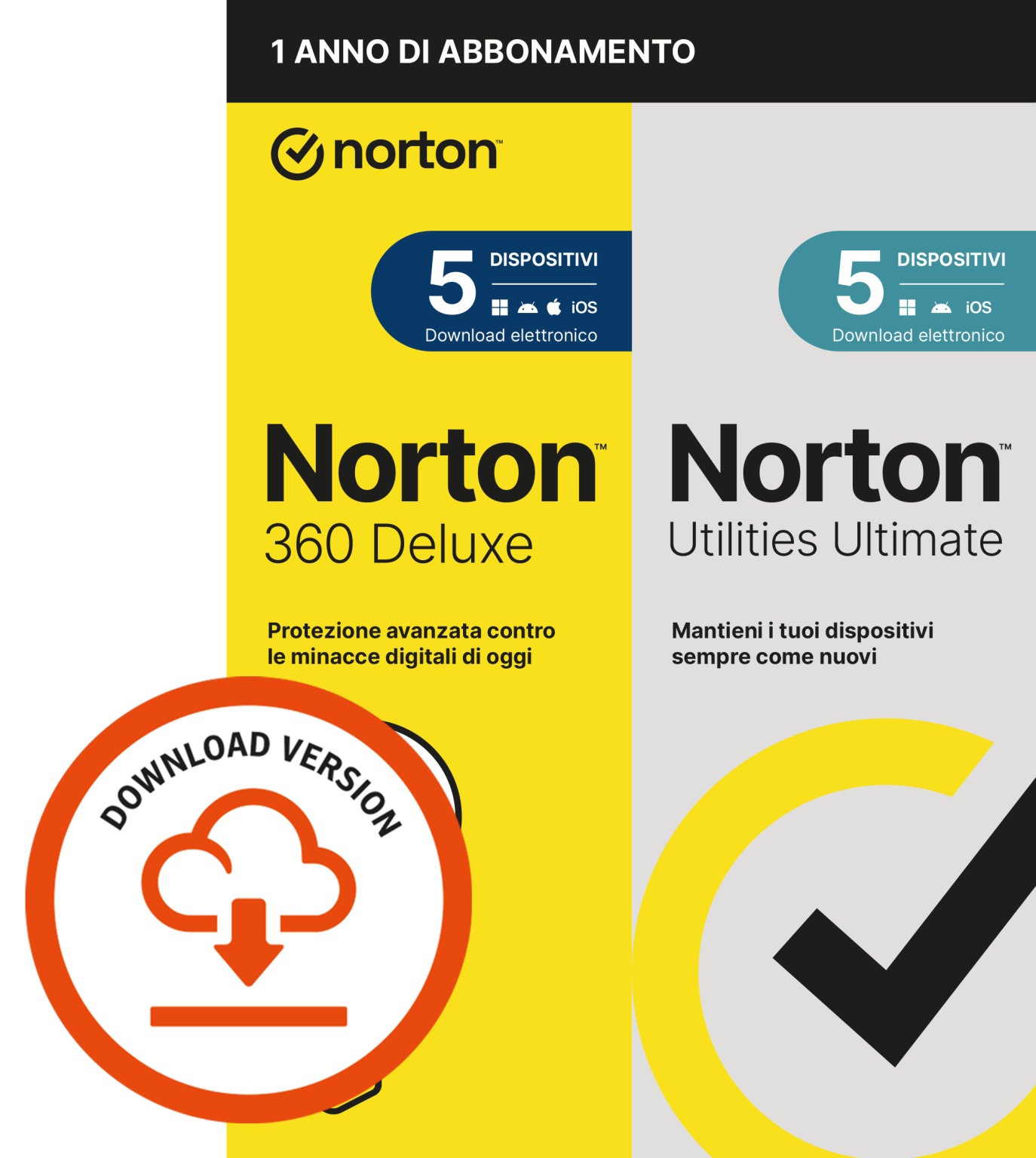 SYMANTEC NORTON 360 DELUXE 2026 -ANTITRUFFA- 5 DISPOSITIVI 12 MESI 50GB + UTILITIES ULTIMATE - IT ESD - ANTIVIRUS | TecnoCARE.net Sabaudia, Latina, Terracina, San Felice Circeo e Pontinia