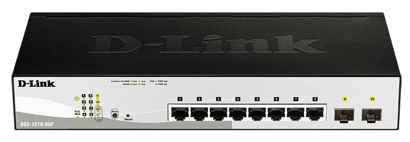 D-LINK D-Link DGS-1210-08P/E Gigabit Switch 8 Port Layer2 PoE Smart Managed - RETI | TecnoCARE.net Sabaudia, Latina, Terracina, San Felice Circeo e Pontinia