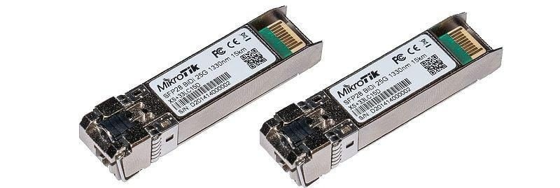 MIKROTIK MikroTik SFP+ 10G/25G Bidirectional SFP Modules, Single LC Connector, 15km - RETI | TecnoCARE.net Sabaudia, Latina, Terracina, San Felice Circeo e Pontinia
