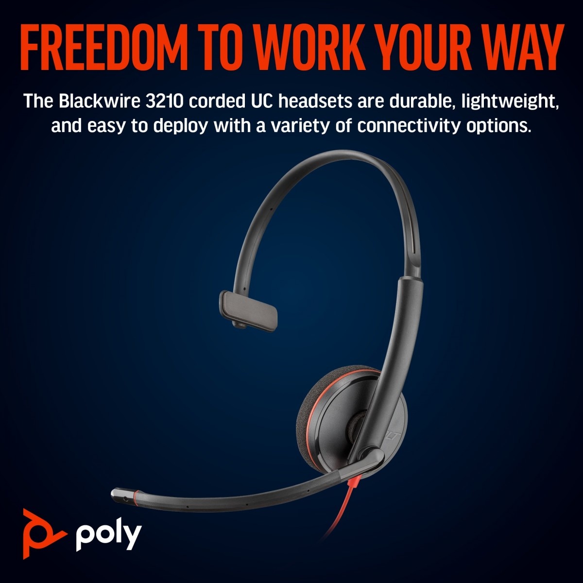 HP POLY HP Poly Blackwire 3210 Monaural USB-C Headset +USB-C/A Adapter Auricolare Cablato A Padiglione Ufficio USB tipo-C Nero - AUDIO E CUFFIE PORTATILI | TecnoCARE.net Sabaudia, Latina, Terracina, San Felice Circeo e Pontinia