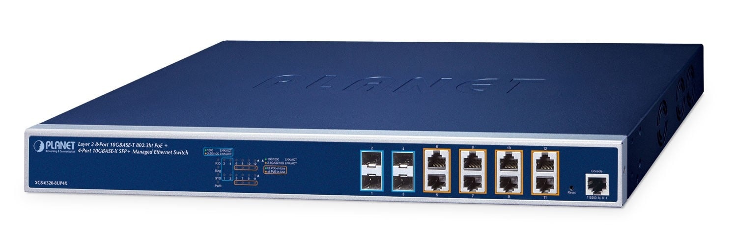 PLANET PLANET Layer 3 8-Port 10GBASE-T 95W Gestito L3 10G Ethernet (100/1000/10000) Supporto Power over Ethernet (PoE) 1U Blu - RETI | TecnoCARE.net Sabaudia, Latina, Terracina, San Felice Circeo e Pontinia