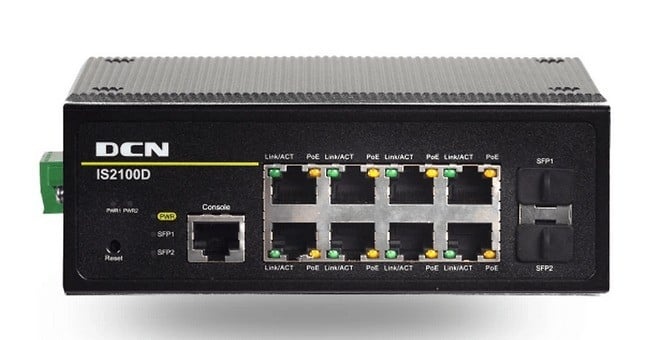 DCN EUROPE DCN Europe IS2100D-2GF8GT-P-R2 8x10/100/1000Base-T (RJ45) con PoE + 2x100/1000Base-X (SFP) - RETI | TecnoCARE.net Sabaudia, Latina, Terracina, San Felice Circeo e Pontinia