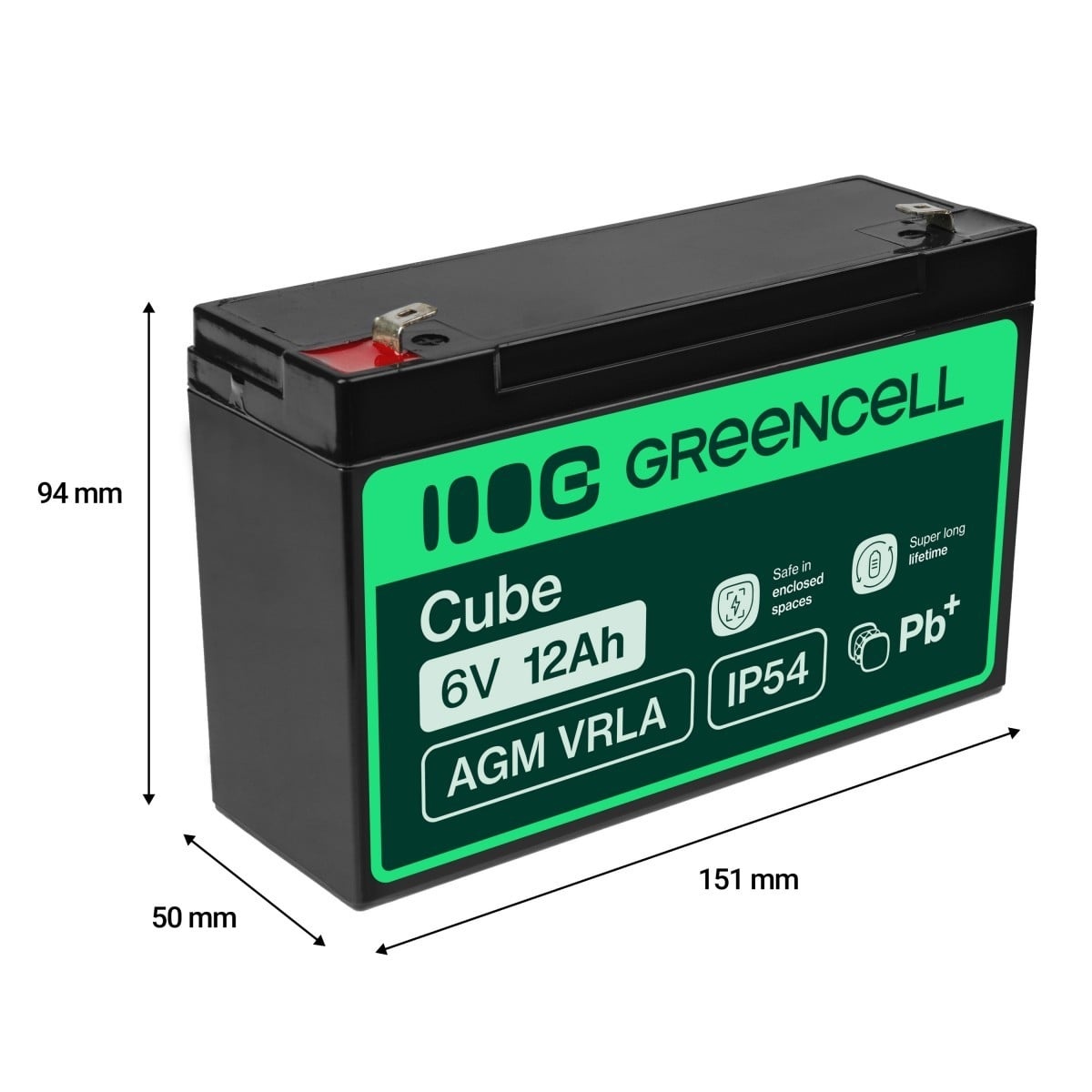 GREEN CELL Green Cell AGM Battery 6V 12Ah - Batterie - 12.000 mAh Acido piombo (VRLA) - BATTERIE E ALIMENTATORI | TecnoCARE.net Sabaudia, Latina, Terracina, San Felice Circeo e Pontinia