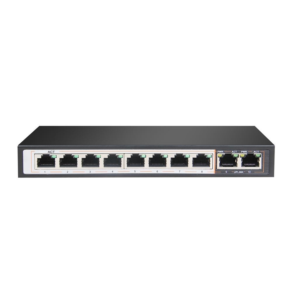 EXTRALINK Extralink PERSES | Switch PoE | 8x Gigabit PoE/PoE+, 2x RJ45 Uplink Gigabit, 96W - RETI | TecnoCARE.net Sabaudia, Latina, Terracina, San Felice Circeo e Pontinia