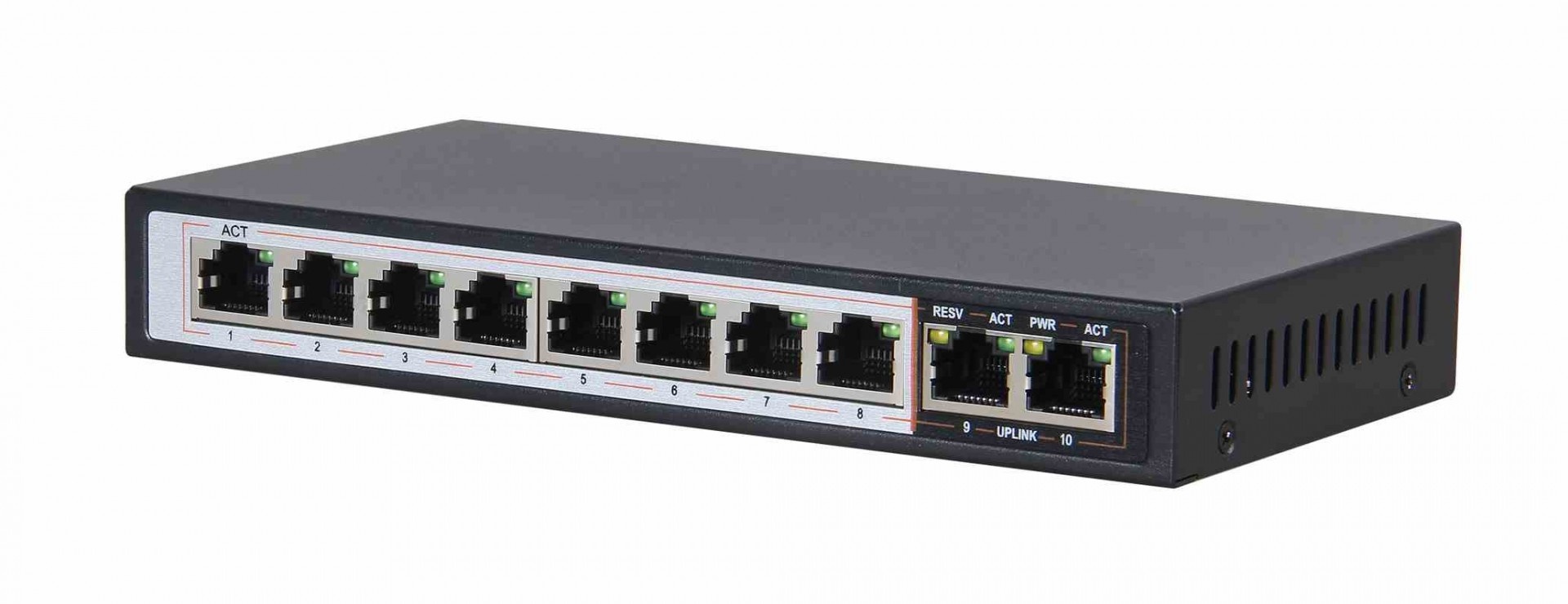EXTRALINK Extralink PERSES | Switch PoE | 8x Gigabit PoE/PoE+, 2x RJ45 Uplink Gigabit, 96W - RETI | TecnoCARE.net Sabaudia, Latina, Terracina, San Felice Circeo e Pontinia