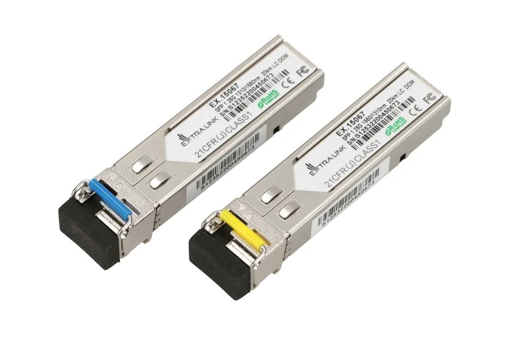 EXTRALINK Extralink SFP 1.25G | Modulo SFP WDM | 1,25Gbps, 1310/1550nm, single mode, 20km, LC, DOM, coppia, dedicato per HP/Aruba - RETI | TecnoCARE.net Sabaudia, Latina, Terracina, San Felice Circeo e Pontinia