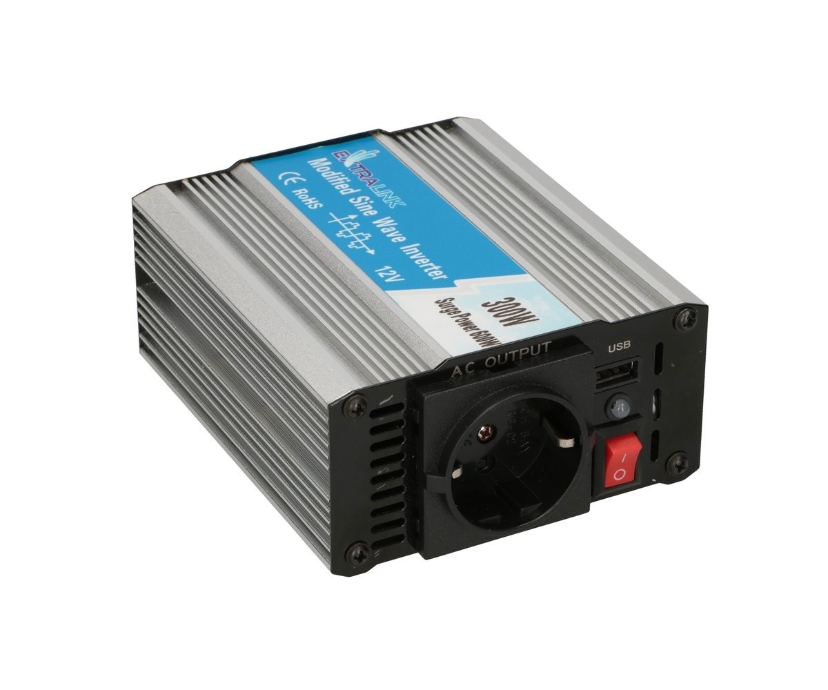 EXTRALINK Extralink CAR VOLTAGE CONVERTER 12V - 230V, 300W, MODIFIED SINUS OPIM-300W adattatore e invertitore Auto Metallico - BATTERIE E ALIMENTATORI | TecnoCARE.net Sabaudia, Latina, Terracina, San Felice Circeo e Pontinia