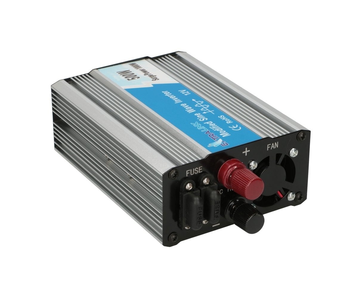 EXTRALINK Extralink CAR VOLTAGE CONVERTER 12V - 230V, 500W, MODIFIED SINUS OPIM-500W adattatore e invertitore Universale Alluminio - BATTERIE E ALIMENTATORI | TecnoCARE.net Sabaudia, Latina, Terracina, San Felice Circeo e Pontinia