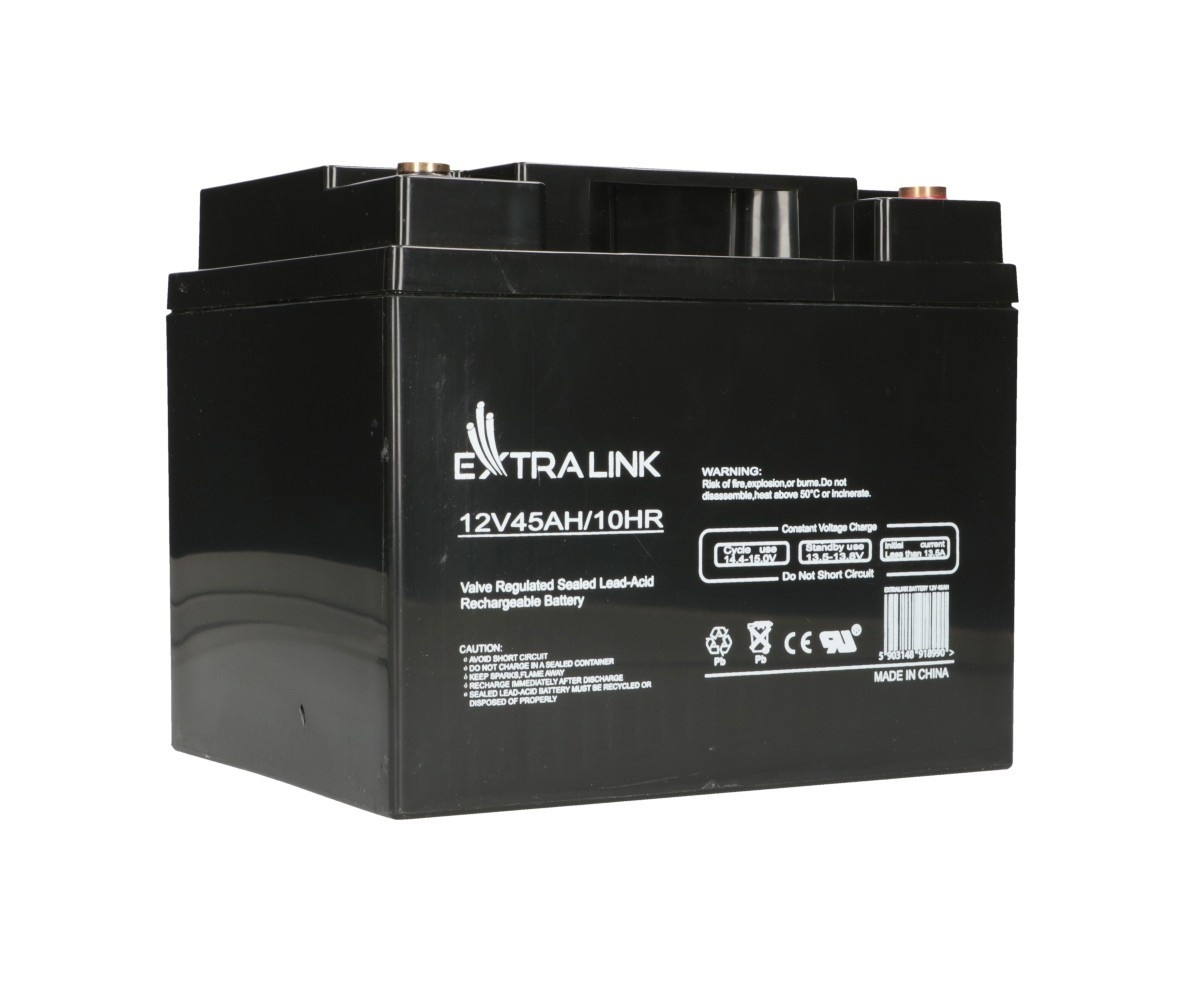 EXTRALINK Extralink AKUMULATOR BATTERY ACCUMULATOR AGM 12V 45AH Acido piombo (VRLA) - BATTERIE E ALIMENTATORI | TecnoCARE.net Sabaudia, Latina, Terracina, San Felice Circeo e Pontinia