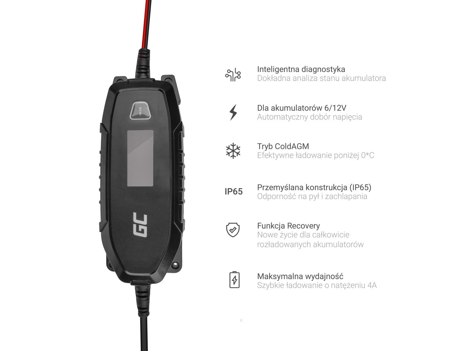 GREEN CELL Green Cell Charger for accumulators 6V 12V 4A with diagnostics function - 6/12 V - Tipo C (Europlug) - 0,048 kW - 4 A - 220-240 V - 50 Hz - BATTERIE E ALIMENTATORI | TecnoCARE.net Sabaudia, Latina, Terracina, San Felice Circeo e Pontinia