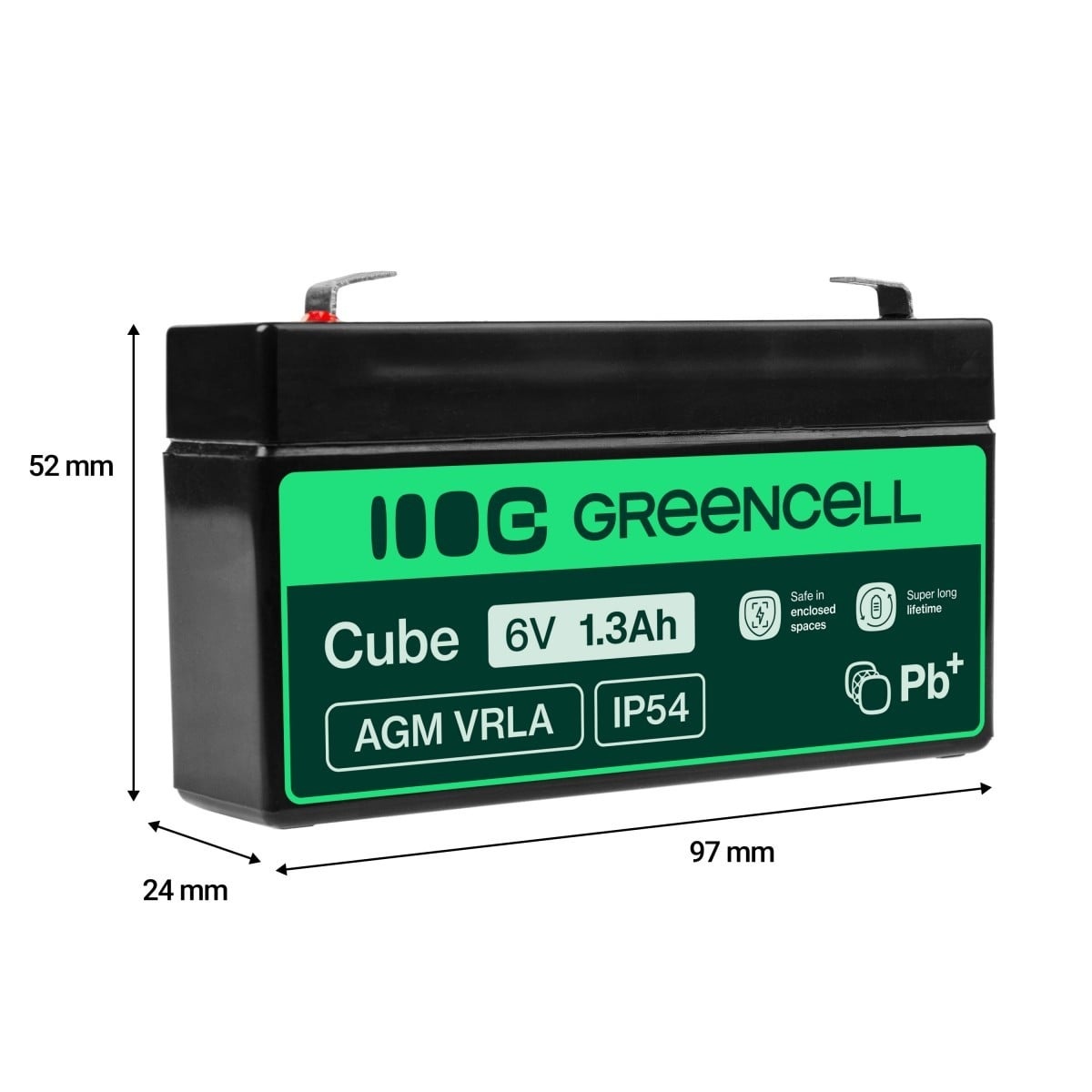 GREEN CELL Green Cell AGM13 batteria UPS Acido piombo (VRLA) 6 V 1,3 Ah - BATTERIE E ALIMENTATORI | TecnoCARE.net Sabaudia, Latina, Terracina, San Felice Circeo e Pontinia