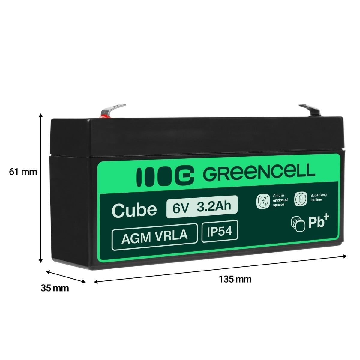 GREEN CELL Green Cell AGM14 batteria UPS Acido piombo (VRLA) 6 V 3,2 Ah - BATTERIE E ALIMENTATORI | TecnoCARE.net Sabaudia, Latina, Terracina, San Felice Circeo e Pontinia