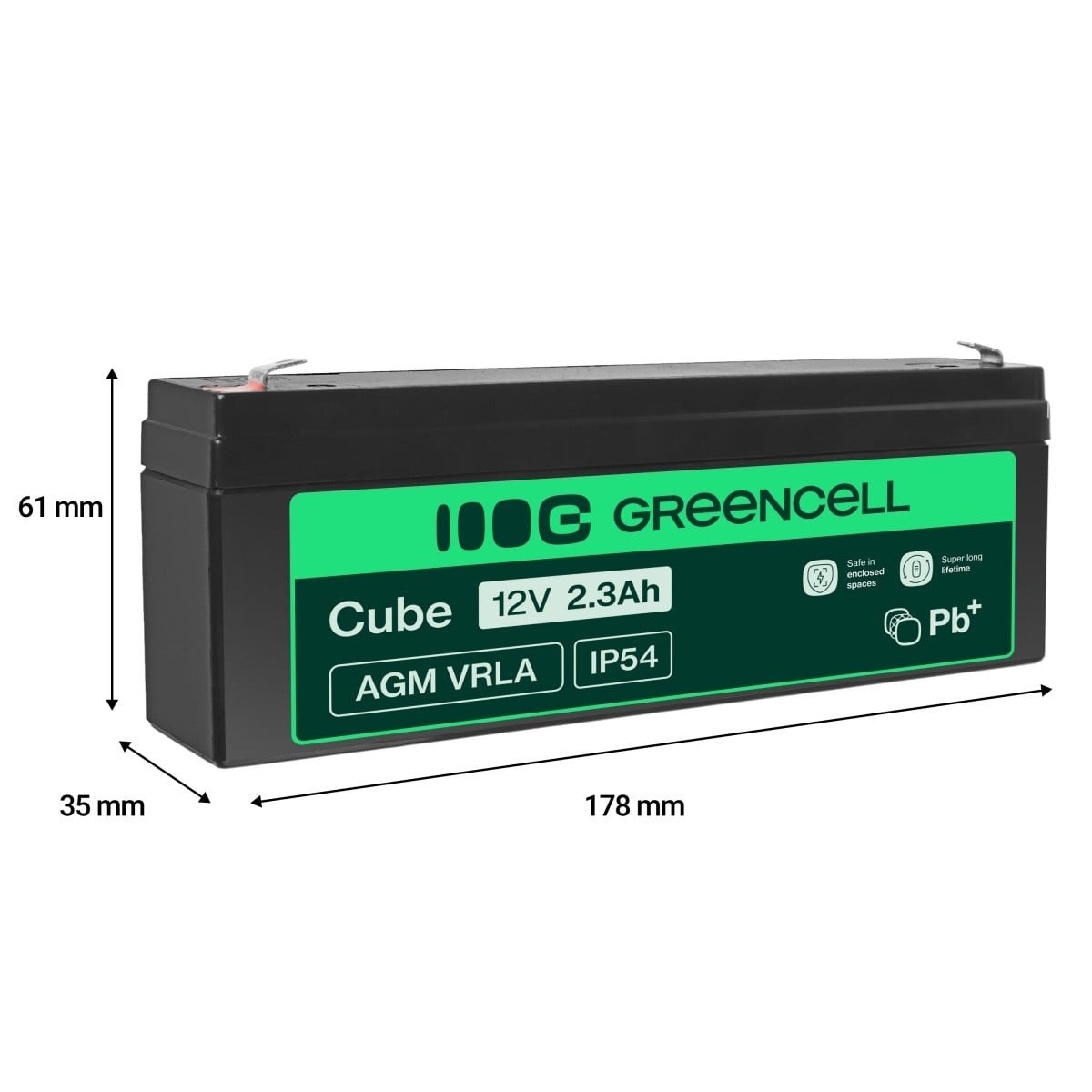 GREEN CELL Green Cell AGM Battery 12V 2.3Ah - Batteria - Baby (C) - BATTERIE E ALIMENTATORI | TecnoCARE.net Sabaudia, Latina, Terracina, San Felice Circeo e Pontinia