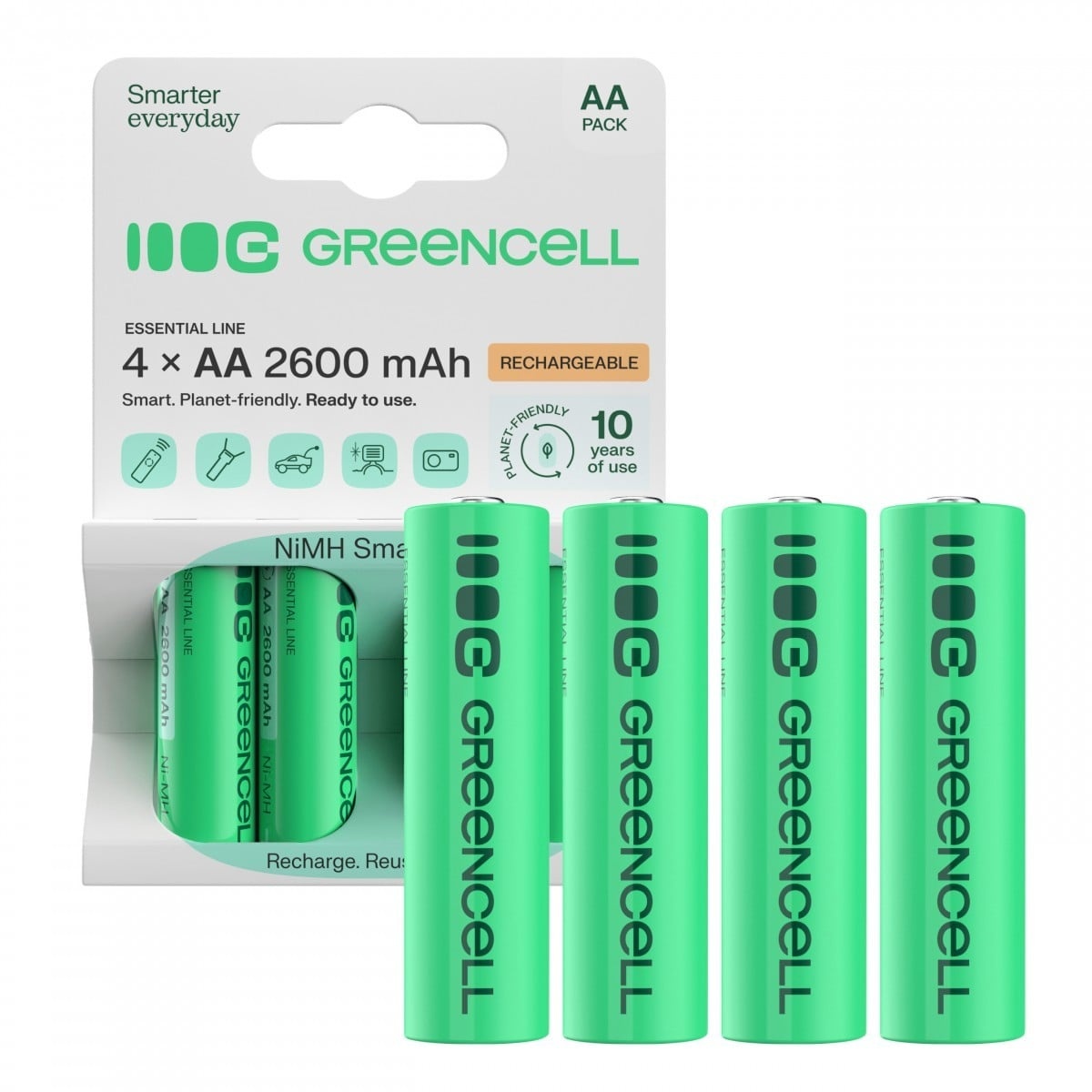 GREEN CELL Green Cell GR01 batteria per uso domestico Batteria ricaricabile Stilo AA Nichel-Metallo Idruro (NiMH) - BATTERIE E ALIMENTATORI | TecnoCARE.net Sabaudia, Latina, Terracina, San Felice Circeo e Pontinia