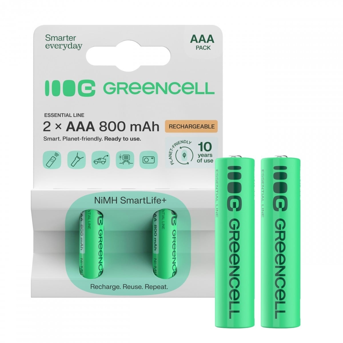 GREEN CELL Green Cell GR08 batteria per uso domestico Batteria ricaricabile Mini Stilo AAA Nichel-Metallo Idruro (NiMH) - BATTERIE E ALIMENTATORI | TecnoCARE.net Sabaudia, Latina, Terracina, San Felice Circeo e Pontinia